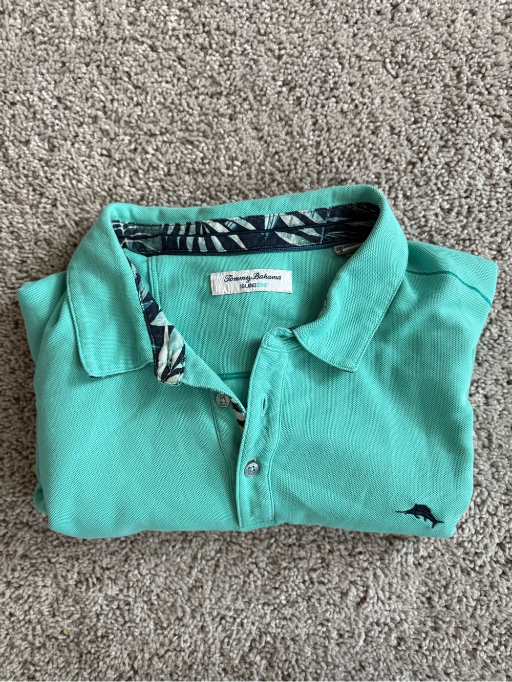 Tommy Bahama IslandZone Polo Mens 3XLT Aqua Supima Cotton Big Tall Golf Shirt